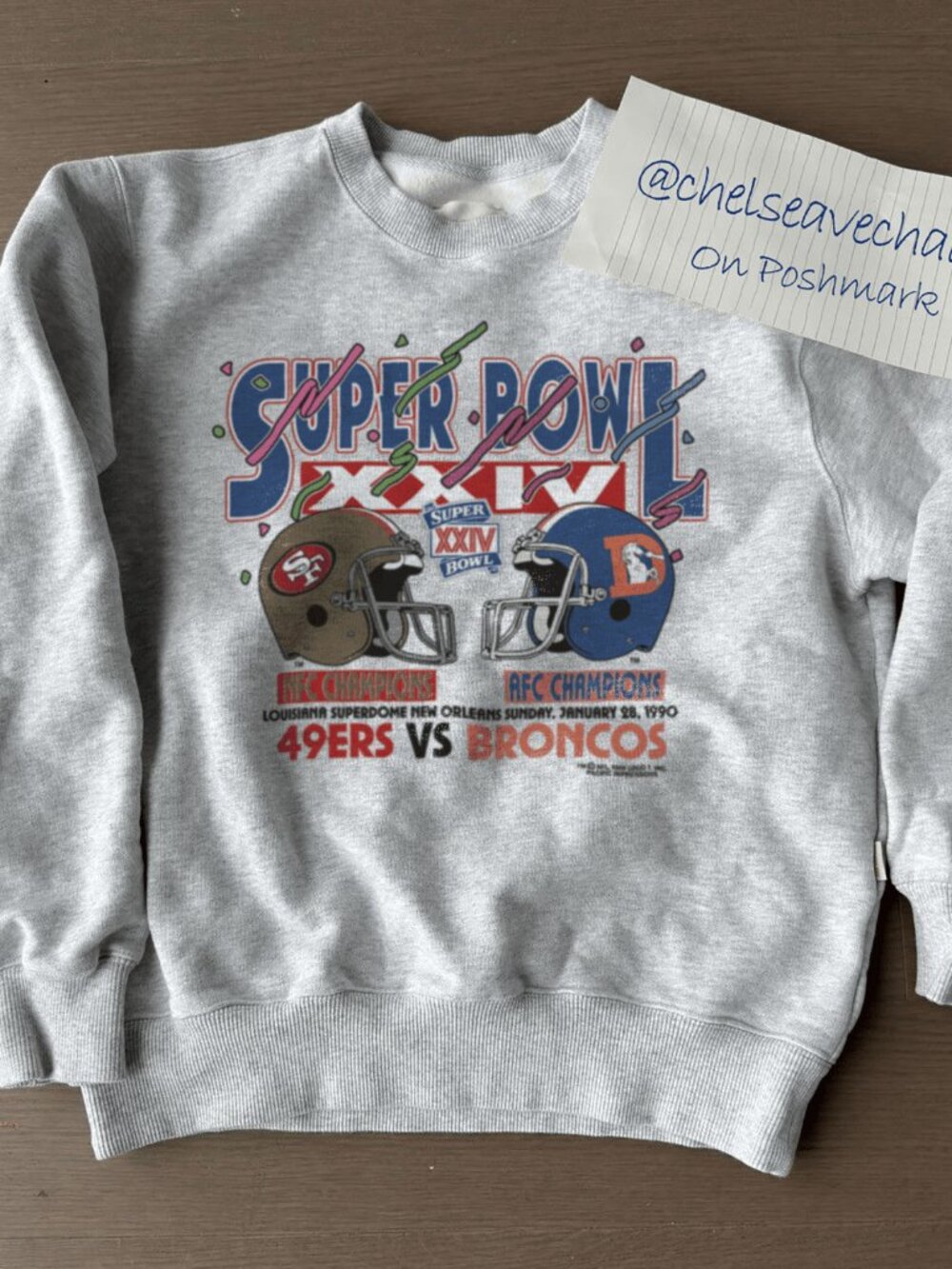 Vintage 1989 San Francisco 49ers VS Denver Broncos NFC Champions Sweatshirt